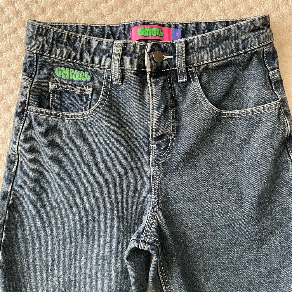 Empyre Loiter Blue Straight Leg Jeans High Waisted Denim Dark Wash 2 Zumiez - Picture 5 of 13